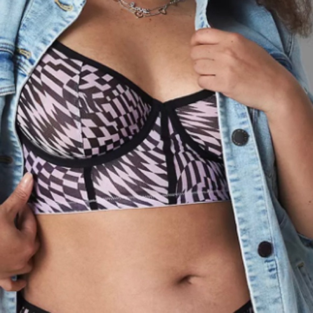 Mesh unlined Demi longline bra